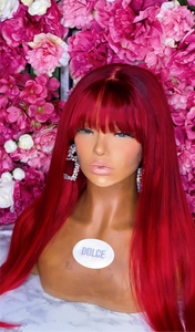 Red Bang Lace Wig