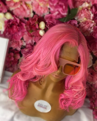 Pink 14inch wig